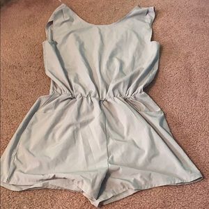 Grey, Open-back Romper